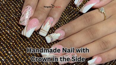 handmade nail with crown in the side