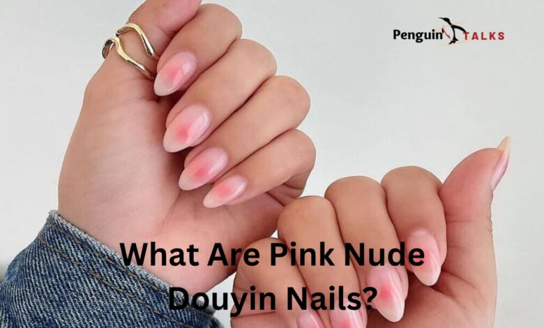 pink nude douyin nails